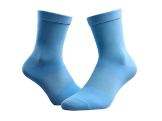 Blue Cotton Socks on Display, Sock Mockup, Sock isolated, Sock transparent background, 3D Sock Png, Sock Png