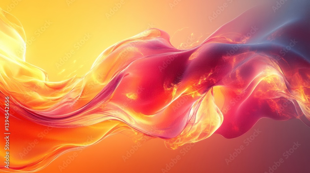 Aufkleber a vibrant abstract image showcasing flowing waves of color in warm tones, creating a sense of motion