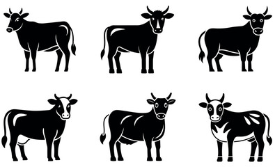 Cow Silhouette Collection Eid Mubarak Silhouette Design Set