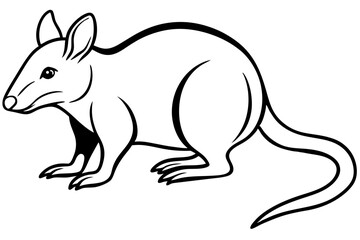 Elegant Addax antelope silhouette in minimalist line art vector style. This clean and modern wildlife design features the distinctive curved horns and sleek profile of the desert-dwelling Addax, 