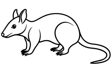 Fototapeta premium Elegant Addax antelope silhouette in minimalist line art vector style. This clean and modern wildlife design features the distinctive curved horns and sleek profile of the desert-dwelling Addax, 