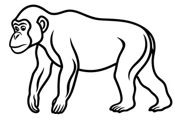 Elegant Addax antelope silhouette in minimalist line art vector style. This clean and modern wildlife design features the distinctive curved horns and sleek profile of the desert-dwelling Addax, 