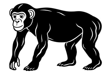 Elegant Addax antelope silhouette in minimalist line art vector style. This clean and modern wildlife design features the distinctive curved horns and sleek profile of the desert-dwelling Addax, 