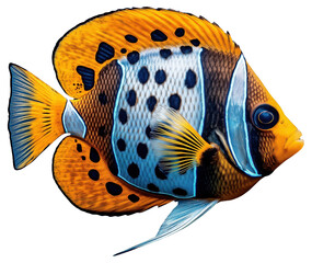 Colorful tropical fish with bright patterns and spots