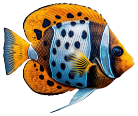 Colorful tropical fish with bright patterns and spots