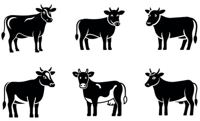 Cow Silhouette Collection Eid Mubarak Silhouette Design Sett