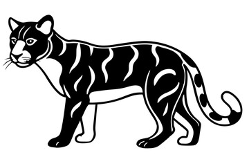 Elegant Addax antelope silhouette in minimalist line art vector style. This clean and modern wildlife design features the distinctive curved horns and sleek profile of the desert-dwelling Addax, 