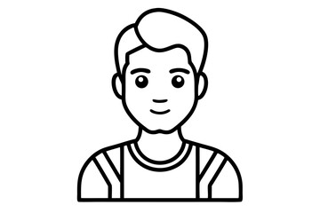 Elegant Addax antelope silhouette in minimalist line art vector style. This clean and modern wildlife design features the distinctive curved horns and sleek profile of the desert-dwelling Addax, 