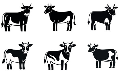 Cow Silhouette Collection Eid Mubarak Silhouette Design Set