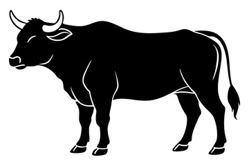 Elegant Addax antelope silhouette in minimalist line art vector style. This clean and modern wildlife design features the distinctive curved horns and sleek profile of the desert-dwelling Addax, 