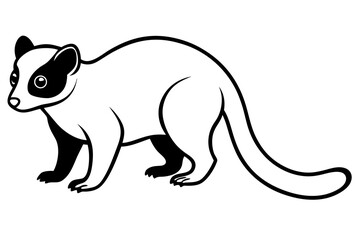 Elegant Addax antelope silhouette in minimalist line art vector style. This clean and modern wildlife design features the distinctive curved horns and sleek profile of the desert-dwelling Addax, 