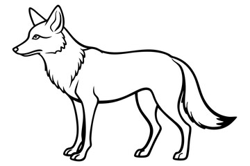 Elegant Addax antelope silhouette in minimalist line art vector style. This clean and modern wildlife design features the distinctive curved horns and sleek profile of the desert-dwelling Addax, 