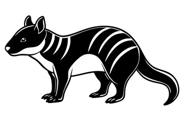 Elegant Addax antelope silhouette in minimalist line art vector style. This clean and modern wildlife design features the distinctive curved horns and sleek profile of the desert-dwelling Addax, ideal