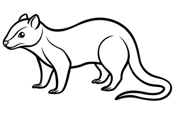 Elegant Addax antelope silhouette in minimalist line art vector style. This clean and modern wildlife design features the distinctive curved horns and sleek profile of the desert-dwelling Addax, ideal