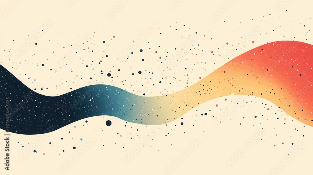 Poster a colorful abstract wave design with varied hues and speckled textures, creating a sense of movement