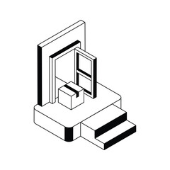Latest isometric style icon showing home delivery