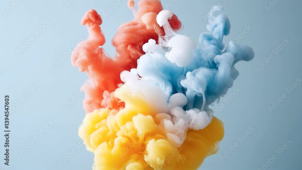 Canvas Prints colorful ink dropping into water, swirling and creating mesmerizing abstract shapes