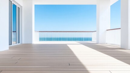 Obraz premium Coastal balcony overlooking the ocean