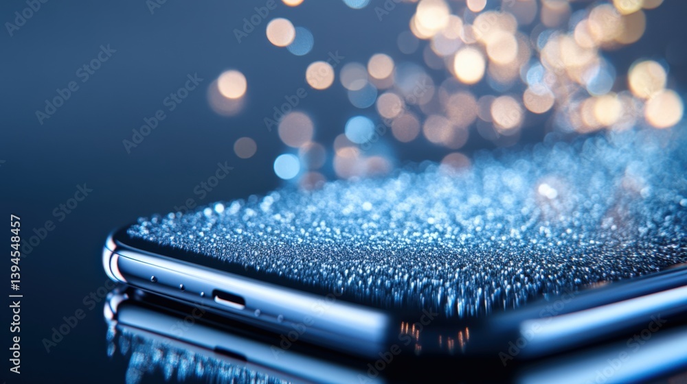 Poster smartphone with digital abstract pattern