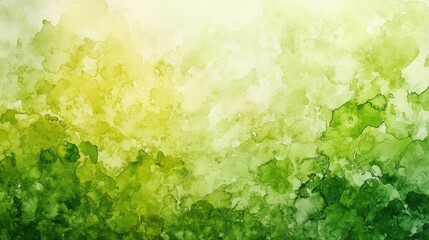 Abstract watercolor painting with soft, blended greens and yellows,  creating a natural, tranquil effect.