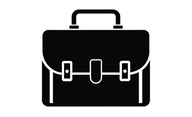 Briefcase vector icon bag silhouette, Briefcase silhouette vector illustration 