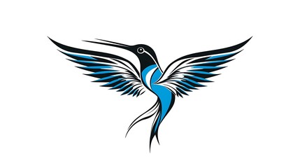 Obraz premium Hummingbird logo line art design wallpapers