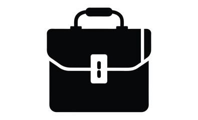 Briefcase vector icon bag silhouette, Briefcase silhouette vector illustration 