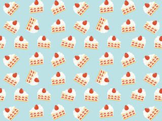 ショートケーキの背景（ブルー）