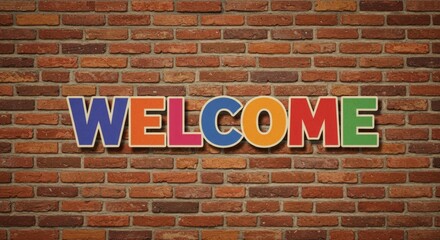 Fototapeta premium Brick Wall Welcome