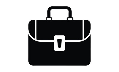Briefcase vector icon bag silhouette, Briefcase silhouette vector illustration 