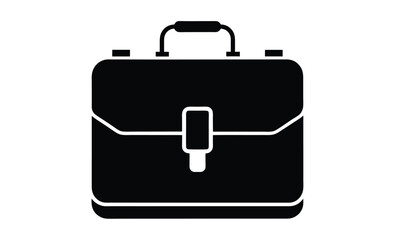 Briefcase vector icon bag silhouette, Briefcase silhouette vector illustration 
