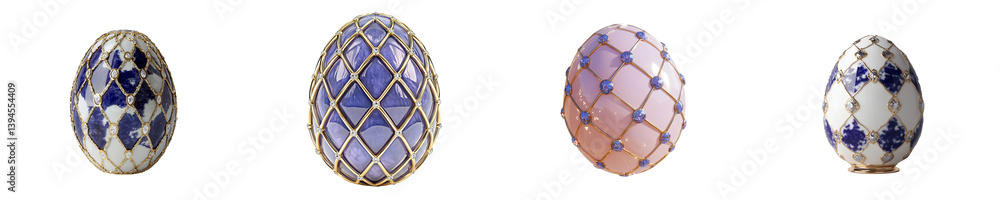 Aufkleber unique collection of isolated minimalist mockups featuring decorative eggs with intricate designs