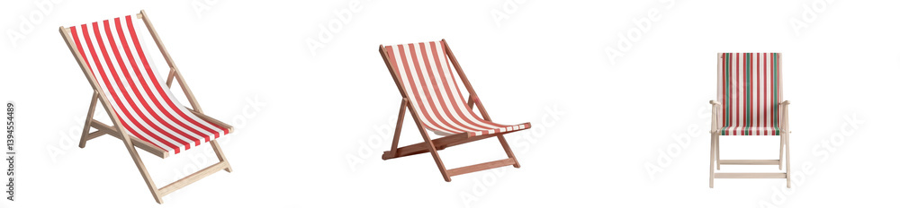 Aufkleber minimalist mockups of striped deck chairs in a clean and isolated setting for modern design inspirat