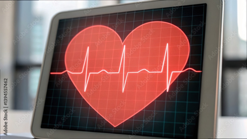 Poster heart rate monitoring display with overlay and graphical chart