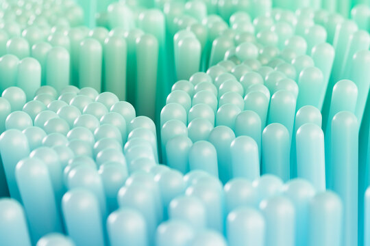 Abstract 3D render of blue and green soft textures with a modern design