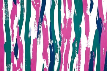 Abstract Pink Teal and Navy Brush Strokes Painting