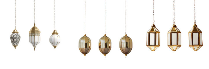 Minimalist mockups showcasing elegant hanging lantern designs in contemporary settings