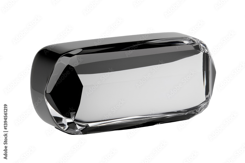 Poster Minimalist mockup showcasing a black crystal block on a clean background highlighting elegant design and simplicity in style
