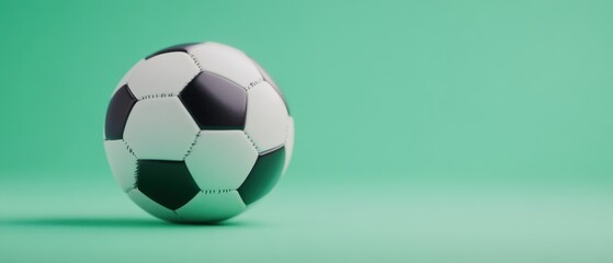 Obraz premium Isolated soccer ball on green backdrop