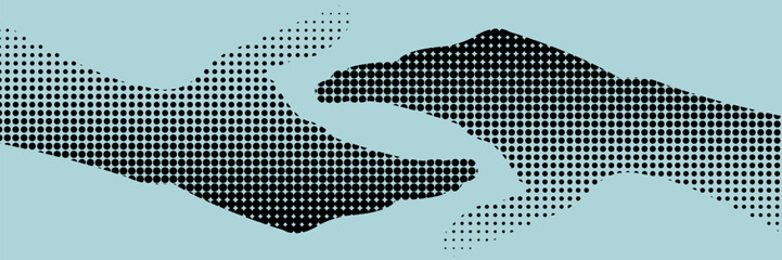 Hands reaching towards each other. Concept of human relation, togetherness or partnership. 3D vector illustration. Design for banner, flyer, poster, cover or brochure.