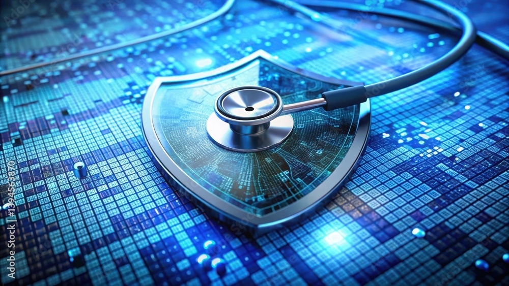 Poster Digital Stethoscope on Shield with Code and Data Patterns