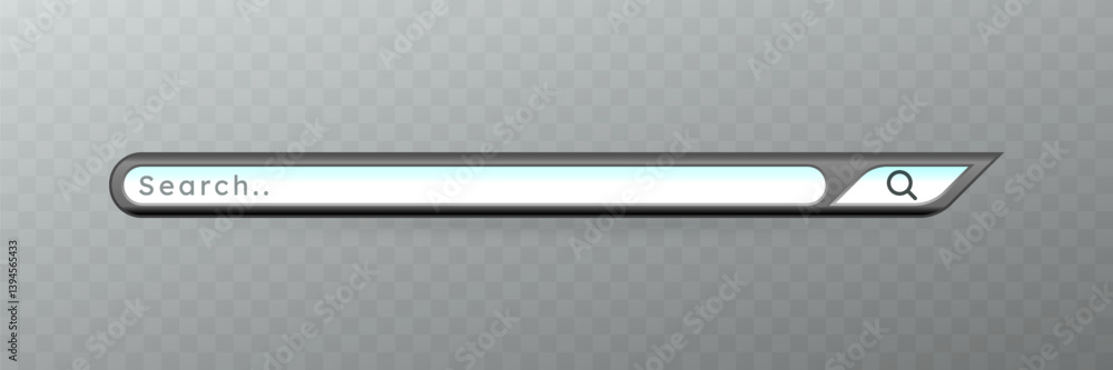 Poster futuristic metallic search bar ui design for websites and apps