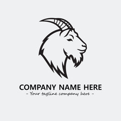 Head of goat illustration black and white for logo company vector image
