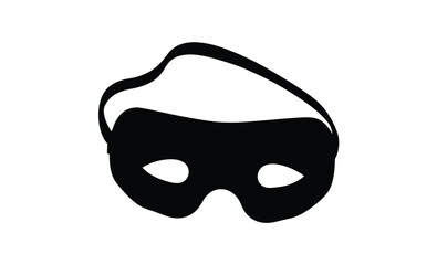 Black sleep mask icon shape silhouette, Black sleep mask silhouette icon vector illustration design on white background. 