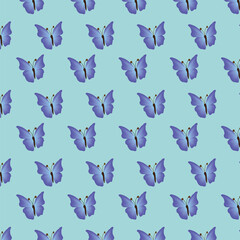 Blue butterfly vector pattern background