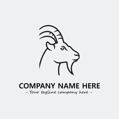 Head of goat illustration black and white for logo company vector image
