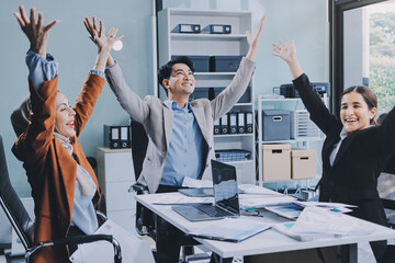 business meeting businesswoman woman office entrepreneur presentation success applause applauding...
