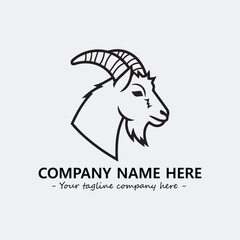 Head of goat illustration black and white for logo company vector image
