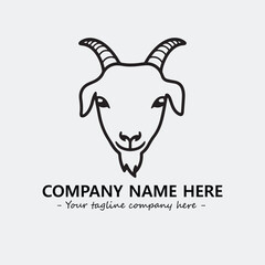 Head of goat illustration black and white for logo company vector image
