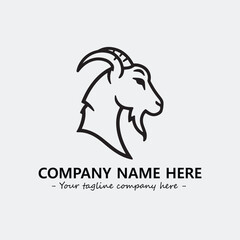 Head of goat illustration black and white for logo company vector image
